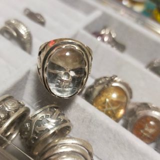 クレイジーピッグ(CRAZY PIG)のCRAZY PIG skull crystal ring(リング(指輪))