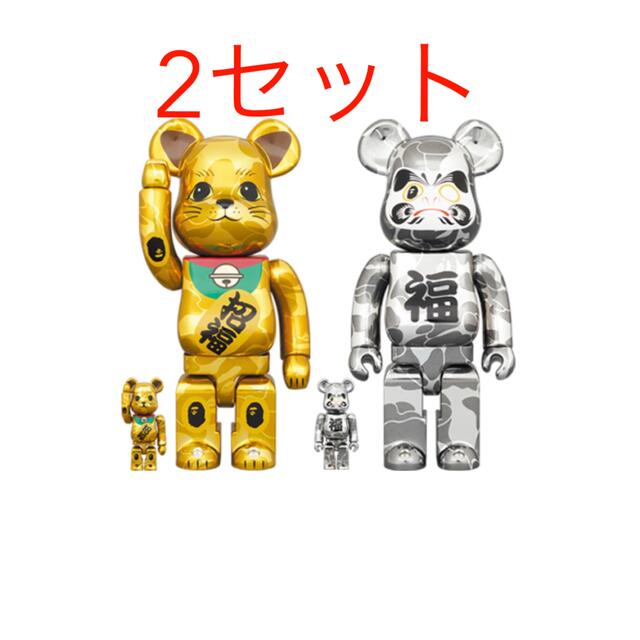 BE@RBRICK BAPE 招き猫 金メッキ&達磨 銀メッキ 100%&400