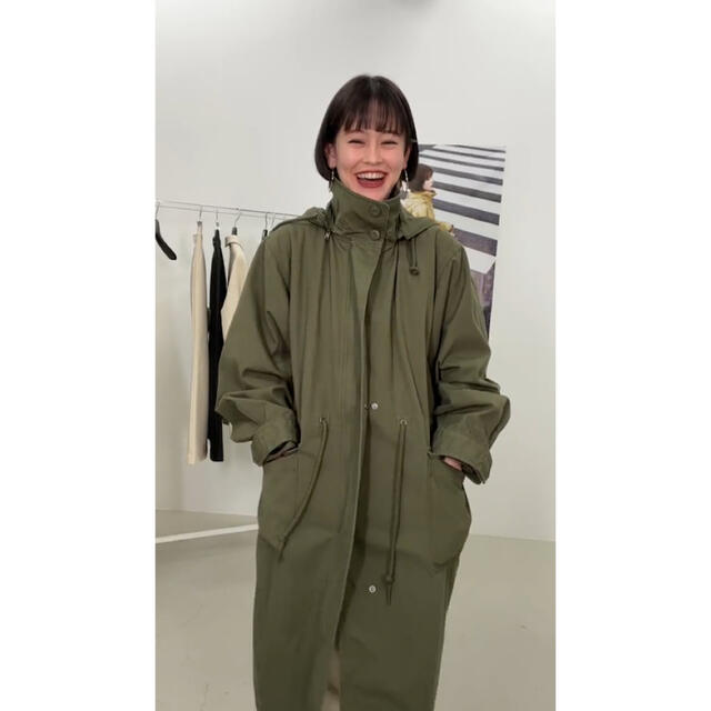 SLY(スライ)の【e／s】 2WAY HOODED MILITARY コート☆エマスライ☆カーキ レディースのジャケット/アウター(ミリタリージャケット)の商品写真