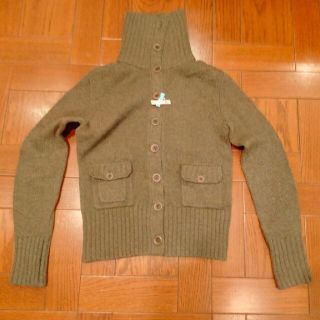 キトン(KITON)のキトンKitonカシミヤ１００％レザーパッチジャンパー３８モスグリーン(ブルゾン)