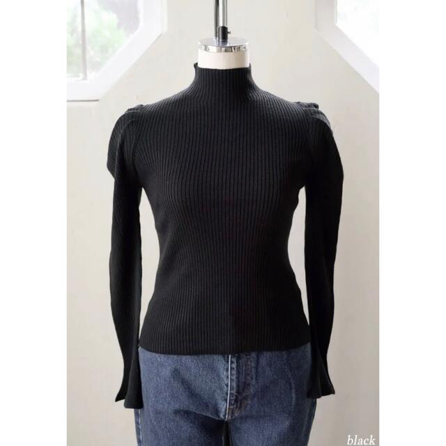 herlipto Volume Sleeve Rib Knit Top 黒S