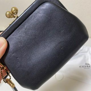 値下げ中❗️ COACH コーチ　がま口財布　キスロック　コインケース　ブラック