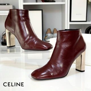 セリーヌ(celine)の3647 セリーヌ レザー ショートブーツ バンバン ボルドー(ブーツ)