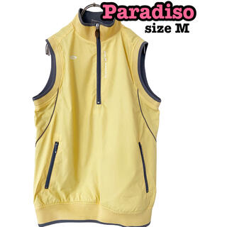 パラディーゾ(Paradiso)のPARADISO パラディーゾ　ベスト　防寒　ゴルフ　メンズM イエロー(ウエア)