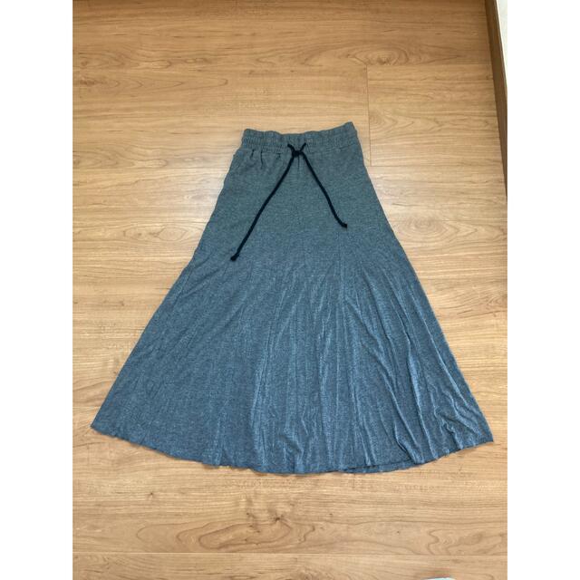 AZUL by moussy(アズールバイマウジー)のスカート　ロング　スウェット　フレア　グレー レディースのスカート(ロングスカート)の商品写真