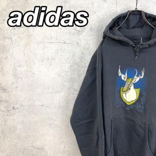 アディダス(adidas)の希少 90s アディダス パーカー スウェット プリント ビッグシルエット(パーカー)