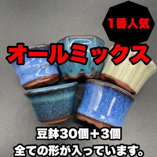 オールミックス小鉢30個＋3 ミニ鉢、盆栽鉢、盆栽小鉢(陶芸)