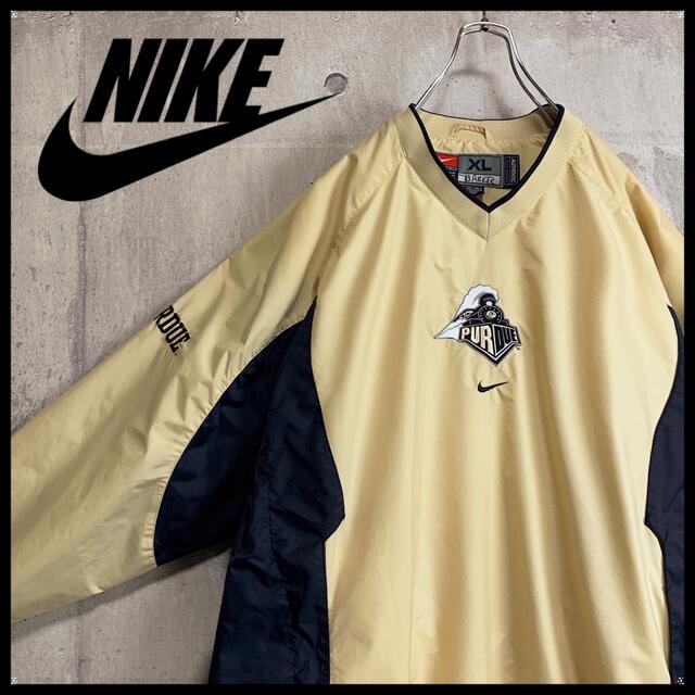 90s　NIKE ナイキ　センタースウッシュ　カレッジ　ナイロンプルオーバー