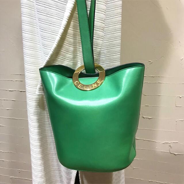 celine - 激レア 良品 VINTAGE OLD CELINE バケツ型ショルダーバッグの