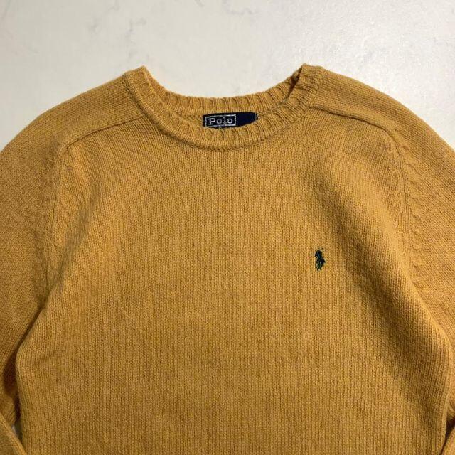 Ralph Lauren(ラルフローレン)のラルフローレン　ウール１００％　ニット　セーター　ゴールドカラー　美品 メンズのトップス(ニット/セーター)の商品写真