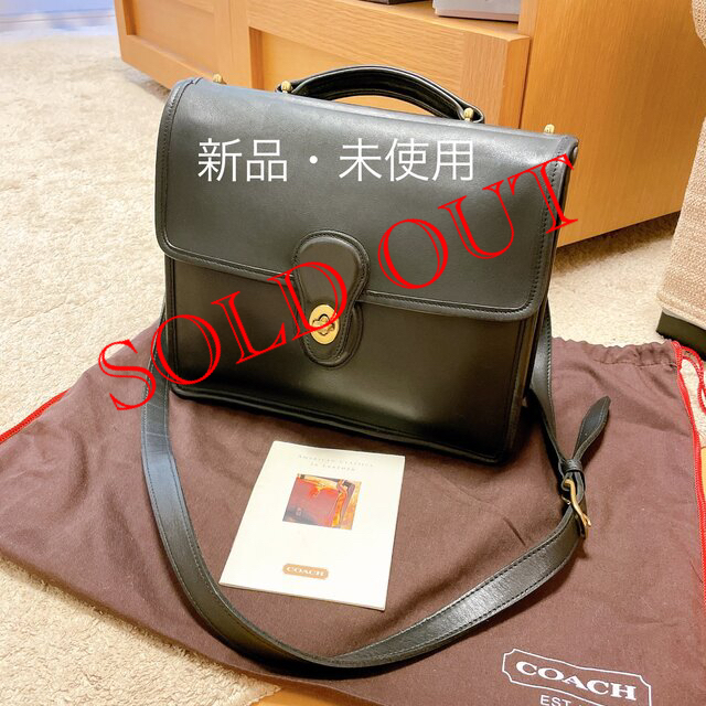 未使用極美品COACHオールドコーチ 書類バッグ 黒5225 USA製 90年代