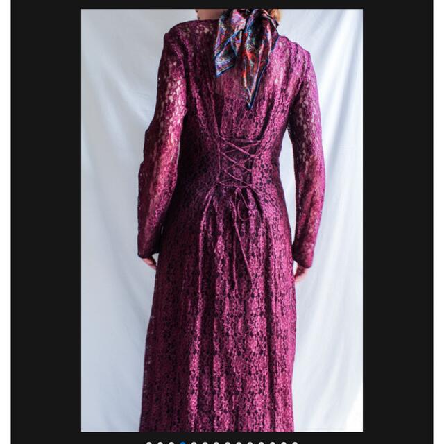 Grimoire(グリモワール)のvintage burgundy lace dress レースマキシワンピース レディースのワンピース(ロングワンピース/マキシワンピース)の商品写真