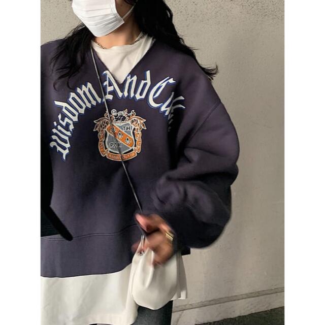 moussy(マウジー)のMOUSSY REMAKE LIKE V NECK プルオーバー レディースのトップス(トレーナー/スウェット)の商品写真