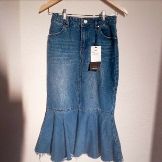 ザラ(ZARA)の新品　ストラディバリスウス　デニムマーメイドスカート36(ロングスカート)