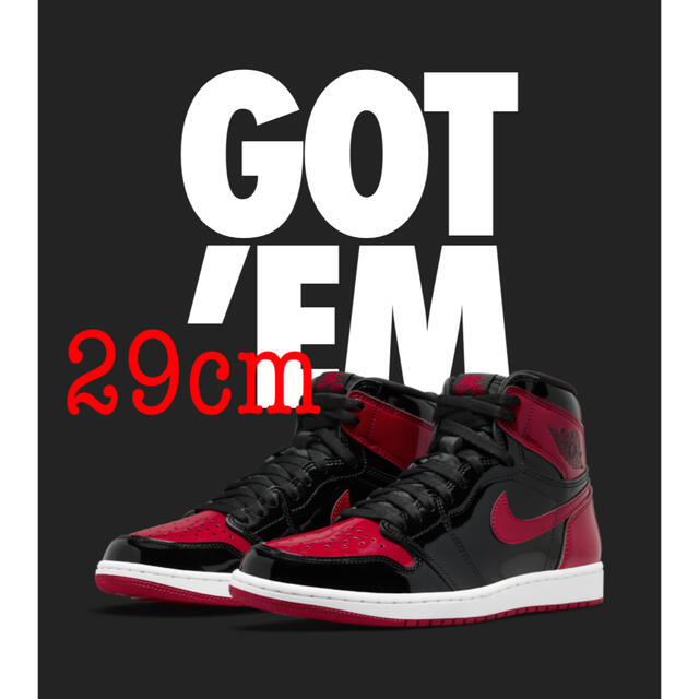 即日発送可能　air jordan 1 high og patent brednike