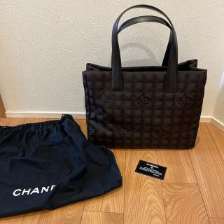 極美✨CHANEL シャネル ニュートラベルライン トートバッグ ダークブラウン