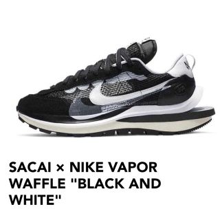 ナイキ(NIKE)の28cm SACAI × NIKE VAPOR WAFFLE  黒×白(スニーカー)