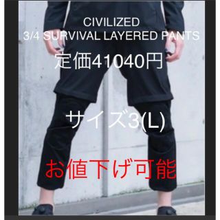 CIVILIZED 3/4 スーポーツカーゴパンツ　サイズ3(ワークパンツ/カーゴパンツ)