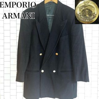 エンポリオアルマーニ(Emporio Armani)の【美品】エンポリオアルマーニ カシミヤウールダブルブレストコート/L/ブラック(チェスターコート)