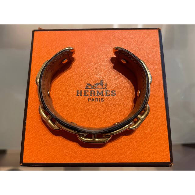 Hermes(エルメス)のHERMES シェーヌダンクル　レザーブレスレット メンズのアクセサリー(ブレスレット)の商品写真