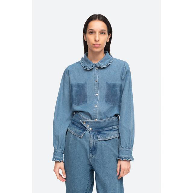 Sea New York - Sea New York❤️丸襟 デニム シャツブラウス 21AW の Sea New York - Sea New York❤️丸襟 デニム シャツブラウス 21AW の