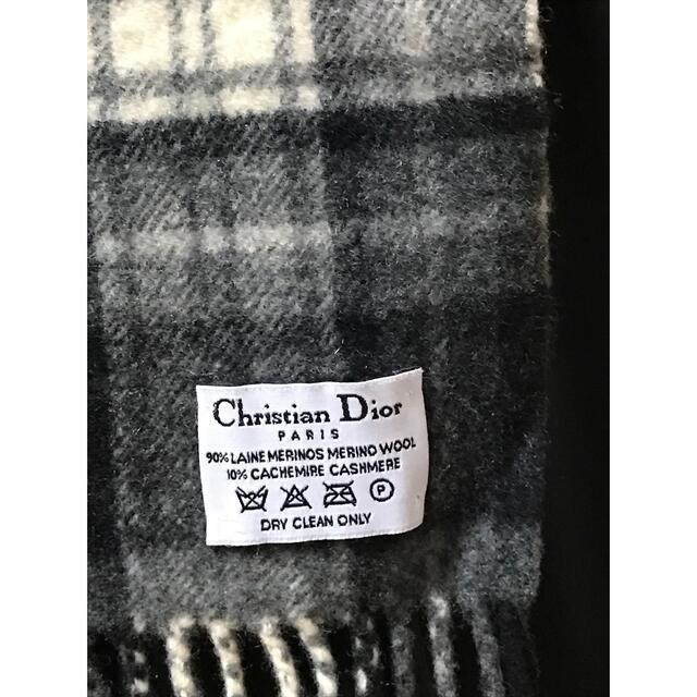上等な 現行 DIOR ディオール ストール マフラー ネイビー×グレー 男女