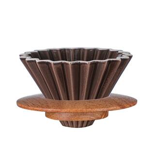コーヒードリッパー 木製ホルダー セット 陶器 セラミック フィルターカップ(調理道具/製菓道具)