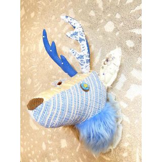 美品⭐️ ijiwaru イジワル壁掛けぬいぐるみ💖しかトロフィー🦌✨水色