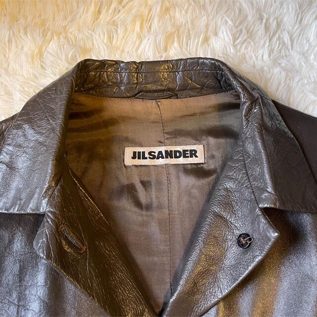 Jil Sander(ジルサンダー)のジルサンダー 本革 オールレザー ジャケット L ダークブラウン アウター メンズのジャケット/アウター(レザージャケット)の商品写真