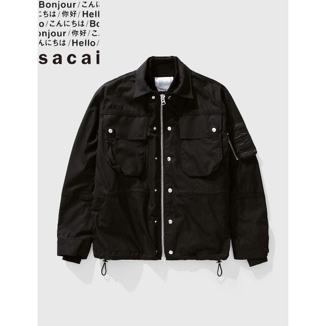 sacai MA1型　ナイロン ツイル ミックス ニット