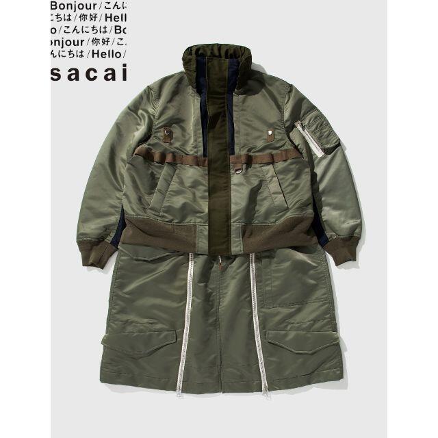 SACAI ナイロン ツイル ミックス コート