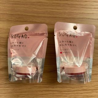 ロートセイヤク(ロート製薬)の花咲様専用　【新品2個セット】スガオ　SUGAO スフレ感チーク　ぬくもりレッド(チーク)