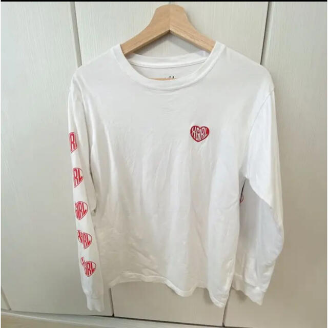 X-girl(エックスガール)のX-girl heart logo l/s tee レディースのトップス(Tシャツ(長袖/七分))の商品写真