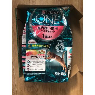 800g ピュリナワン 室内飼い猫用1歳以上　サーモン&ツナ(ペットフード)