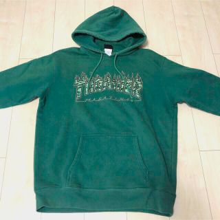 スラッシャー(THRASHER)のTHRASHER 裏起毛パーカー グリーン サイズXL(パーカー)