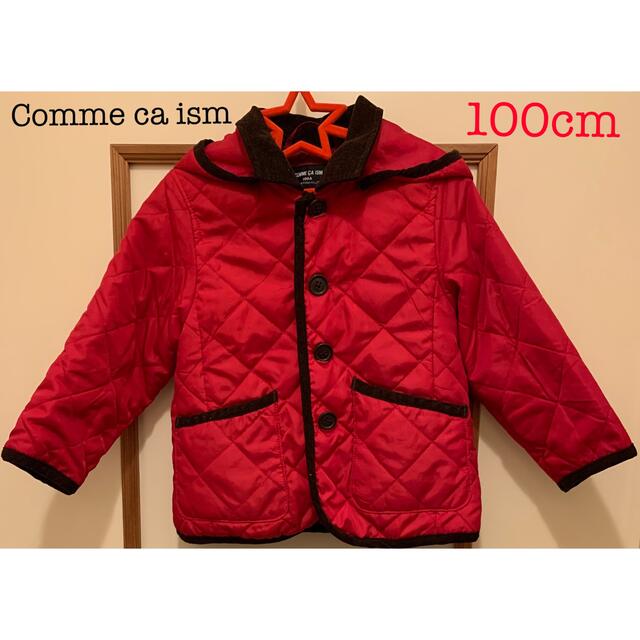 COMME CA ISM(コムサイズム)のコムサイズム 中綿 キルト ブルゾン ジャケット 赤 100cm キッズ/ベビー/マタニティのキッズ服女の子用(90cm~)(ジャケット/上着)の商品写真