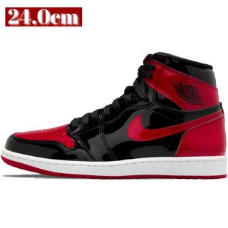 ナイキ(NIKE)のNike GS Air Jordan 1 High OG Patent Bred(スニーカー)