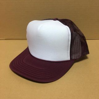 オットーキャップ(OTTO CAP)のOTTOメッシュキャップ@ツートンマルーン★白マルーンのハーフ(キャップ)