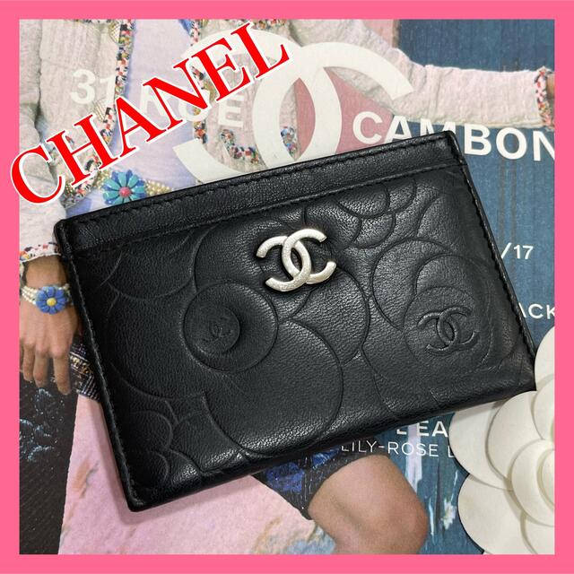 美品】シャネル CHANELカメリア パスケース 名刺入れ カードケース
