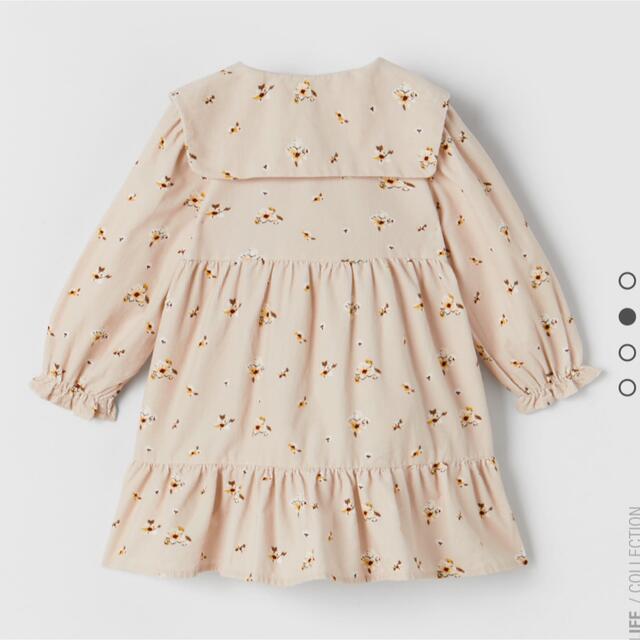 ZARA KIDS(ザラキッズ)のザラ ベビー ピーターパン コーデュロイ フラワー ワンピース キッズ/ベビー/マタニティのキッズ服女の子用(90cm~)(ワンピース)の商品写真