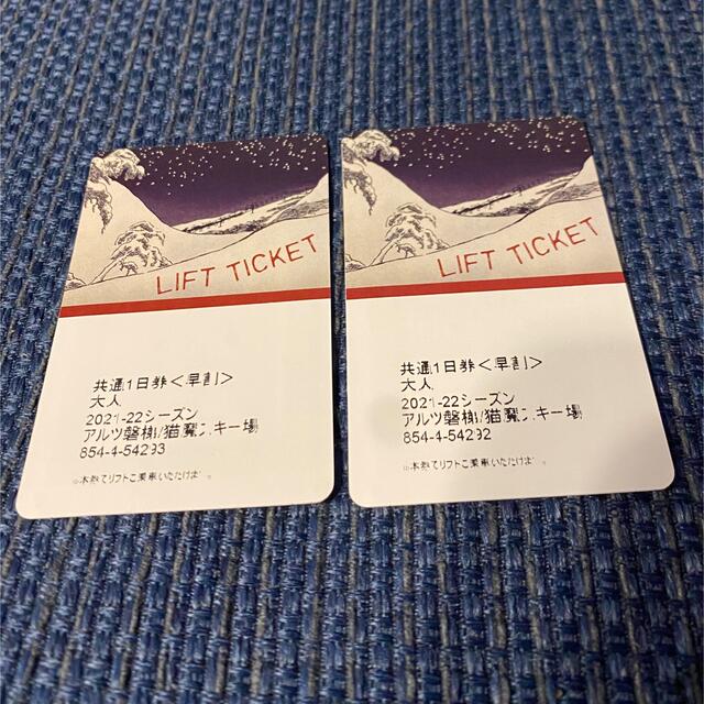 アルツ磐梯スキー場 大人1日券 2枚 リフト券