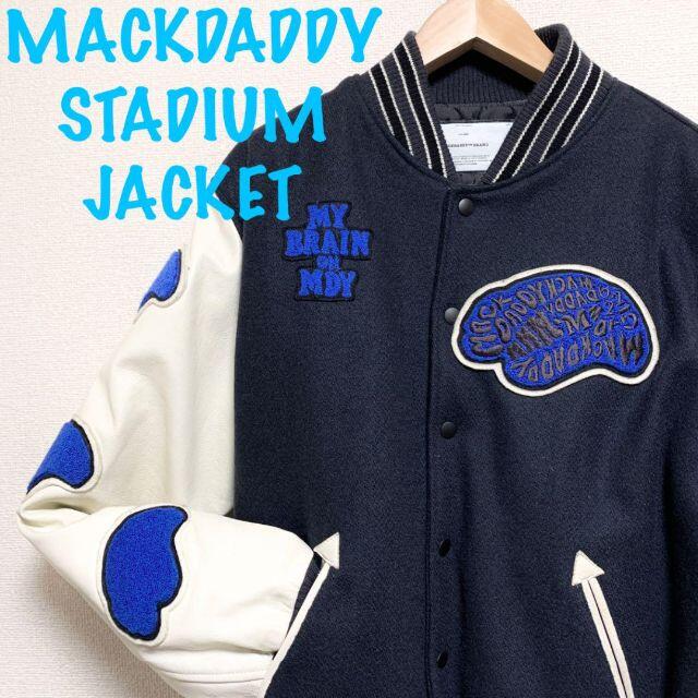 MACKDADDY - 【人気レザー切り返し×ワッペン】マックダディー スタジャン ウール 革切り替えの通販 by りゅうの古着屋@値下げも即