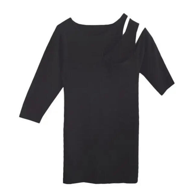 Ameri VINTAGE(アメリヴィンテージ)のAMERI VINTAGE SLIP NECK KNIT レディースのトップス(カットソー(半袖/袖なし))の商品写真