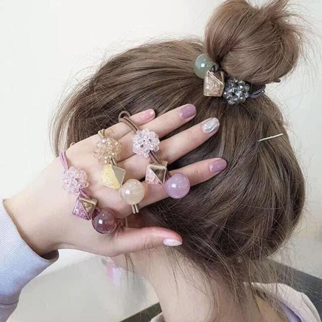 ヘアアクセサリー　シュシュ　15点セット　ヘアアレンジ ヘアゴム　 レディースのヘアアクセサリー(ヘアゴム/シュシュ)の商品写真