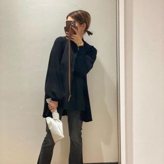 ENFOLD/エンフォルド DOUBLECLOTH リブブラウス ネイビー