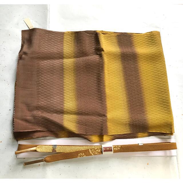 ○新品○帯揚げ帯締めセット 黄色/茶色系