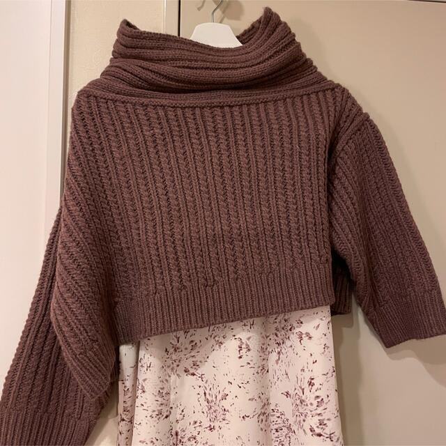 snidel ONLINE限定 アシメケーブルニット×プリントスカートセット