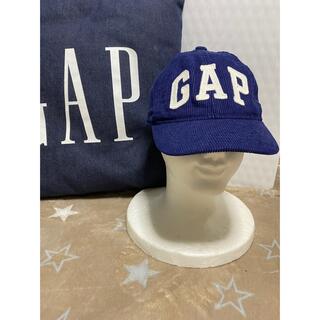 ギャップキッズ(GAP Kids)の新品未使用GAPキッズ帽子52〜54センチcapコーディロイ　紺白ロゴ(帽子)