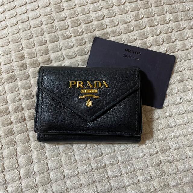 鑑定済！正規品✨PRADA プラダ 折り財布 ヴィッテロ ブラック