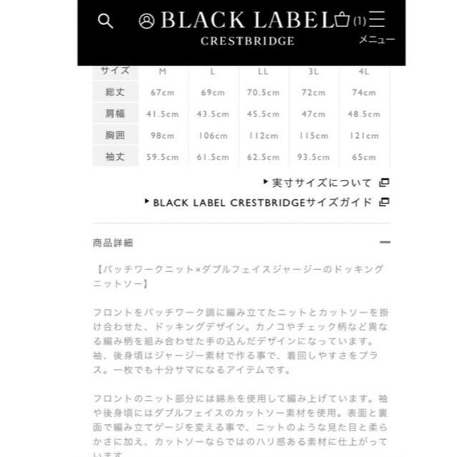 BLACK LABEL CRESTBRIDGE(ブラックレーベルクレストブリッジ)のブラックレーベル クレストブリッジ パッチワーク ドッキング ニットソー ニット メンズのトップス(ニット/セーター)の商品写真